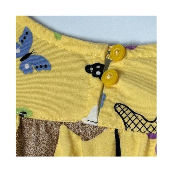 Nick & Nora Sock Monkey Butterfly Yellow Nightgown Sleep Shirt Size Small - Picture 6 of 9